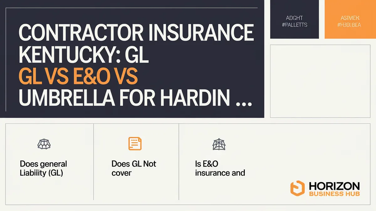 Contractor Insurance Kentucky: GL vs E&O vs Umbrella for Hardin County Shops